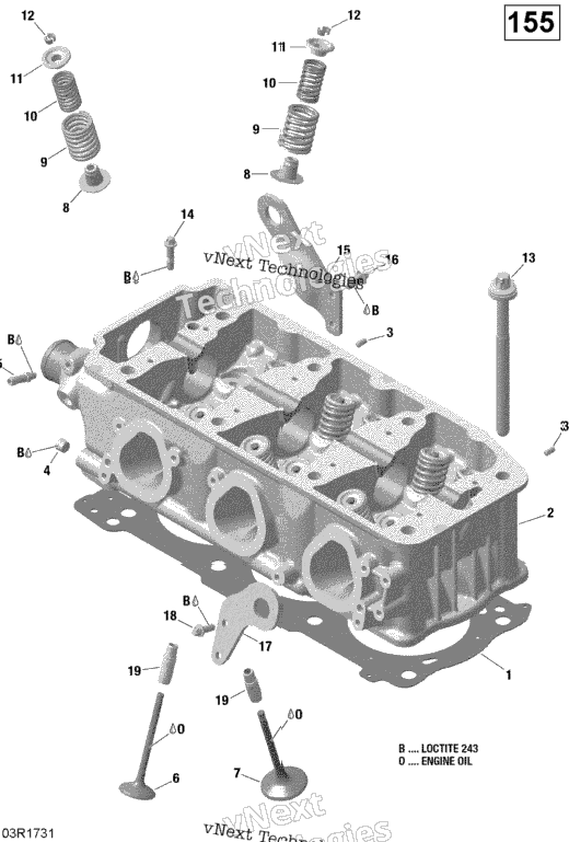 Cylinder Head - 130-155 Model Without Suspension