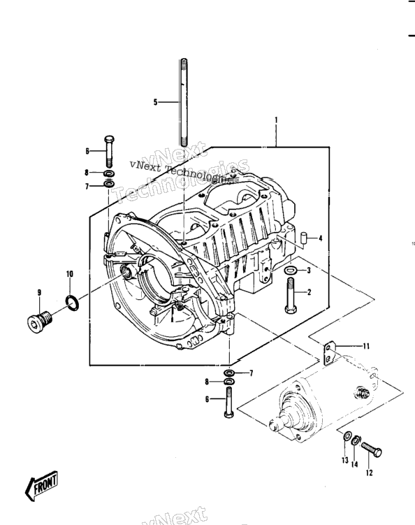 Crankcase ('82-'83 Js440-A6/A7)