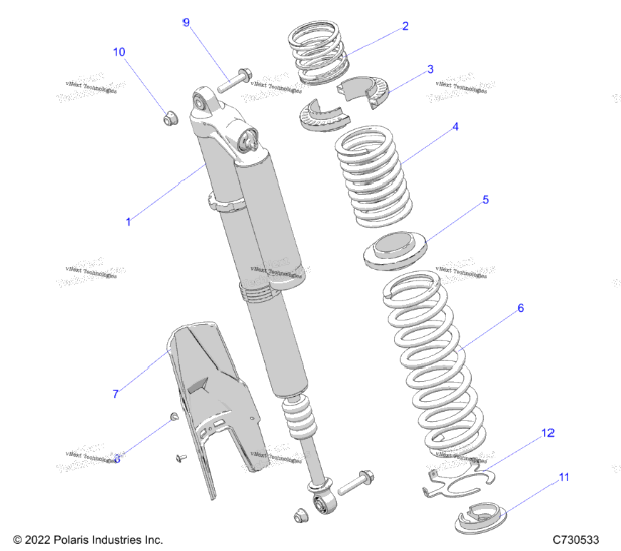 Suspension, Rear Shock Mounting, Standard/Premium