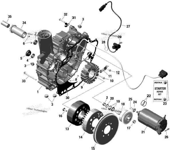 Rotax - Magneto And Electric Starter - With Idf