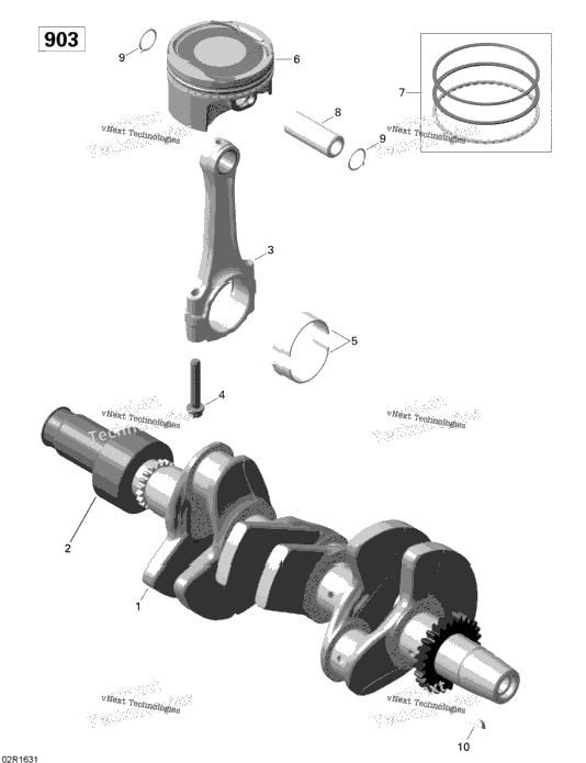 Crankshaft And Pistons - 900-900 Ho Ace