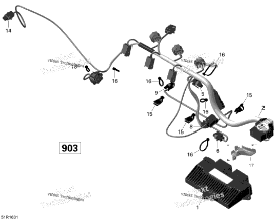 Engine Harness And Electronic Module - 900 Ho Ace