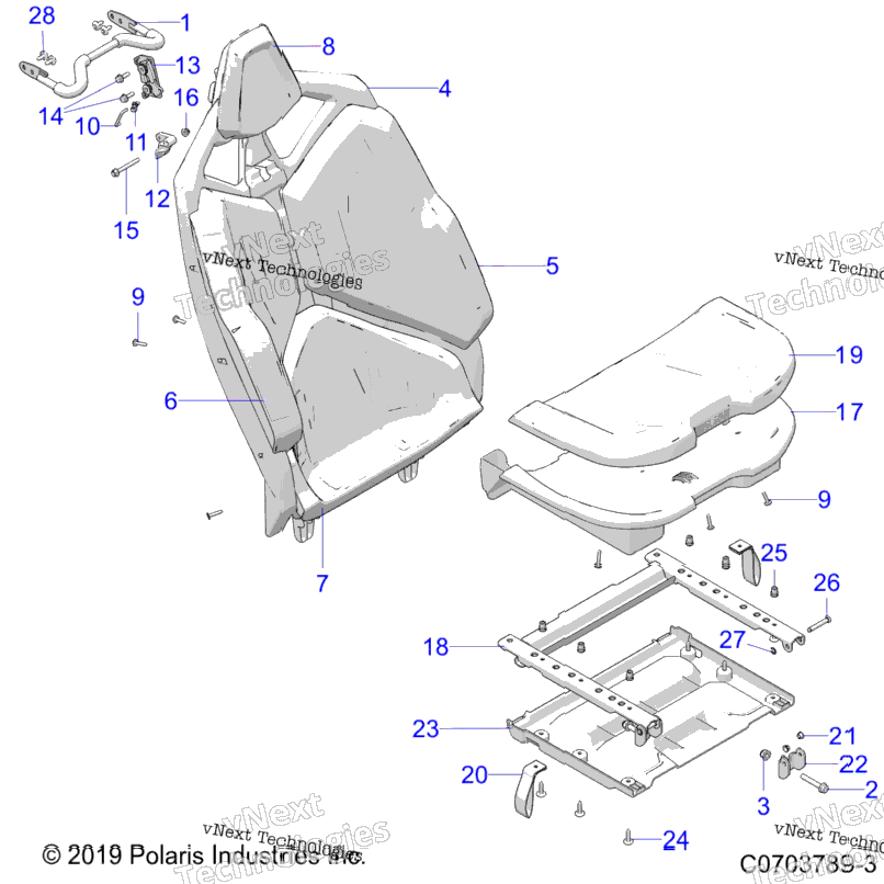 Body, Seat Asm., Rear, Premium/Deluxe