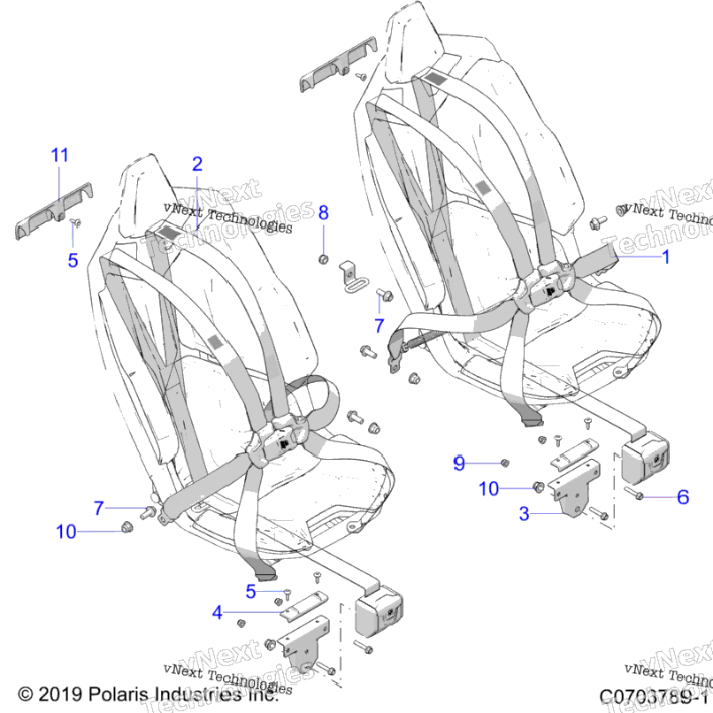 Body, Seat Belt Mounting, Front, Premium/Deluxe