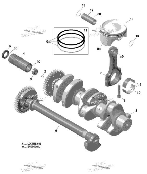 Crankshaft, Pistons And Balance Shaft