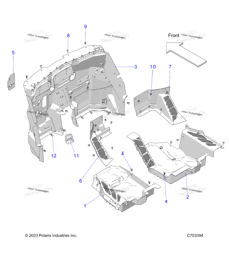 Body, Floor Panels, Front