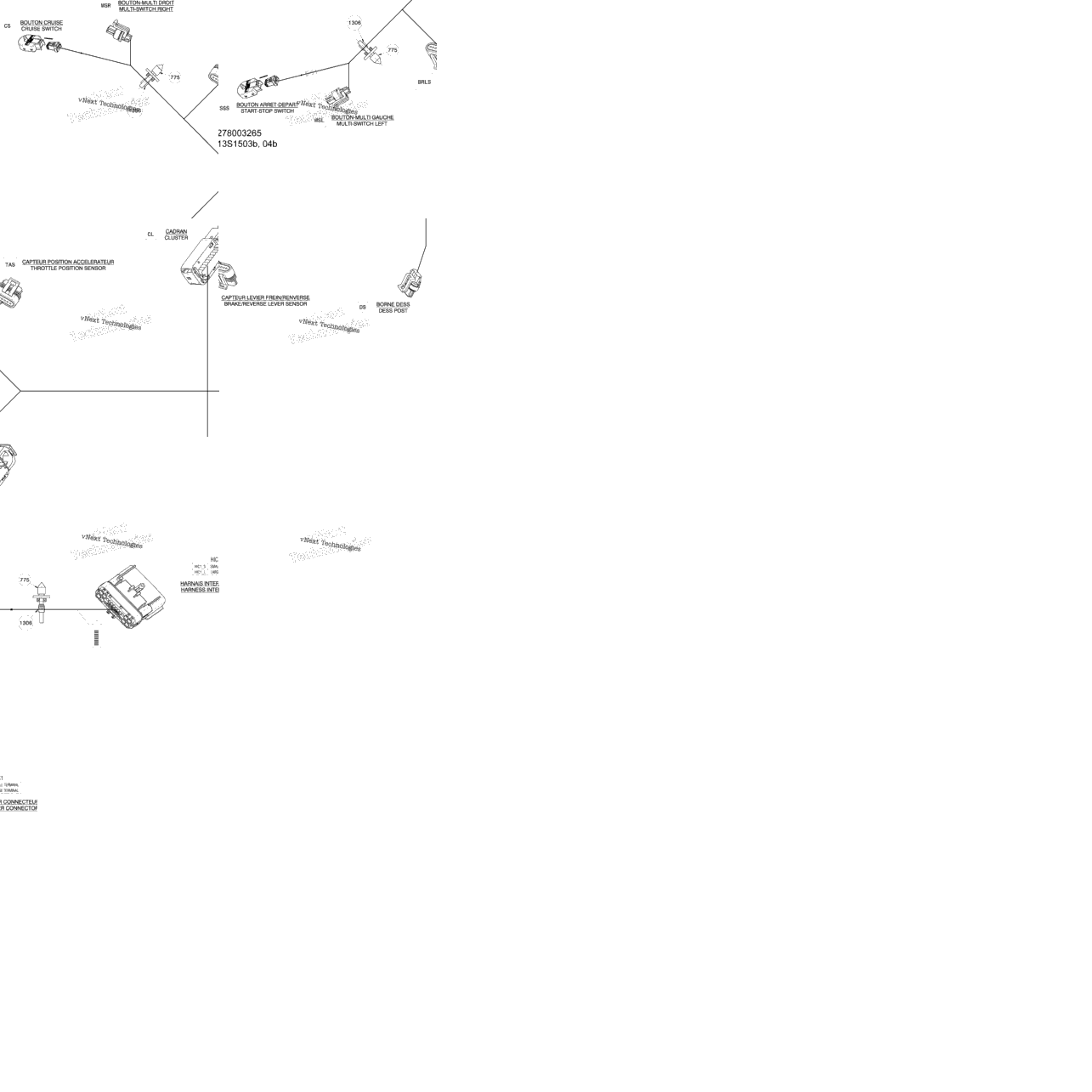 Electrical Harness - Steering Harness - 278003265 (Refer To Electrical System For Model)