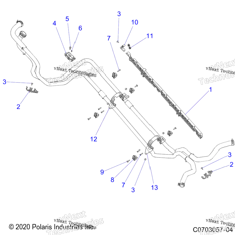 Engine, Cooling, Hose Mounting