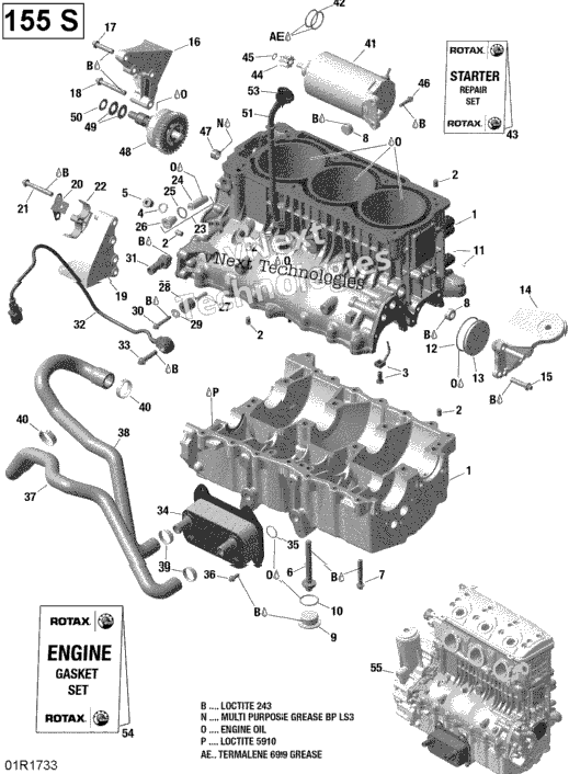 Engine Block - 155 Model With Suspension