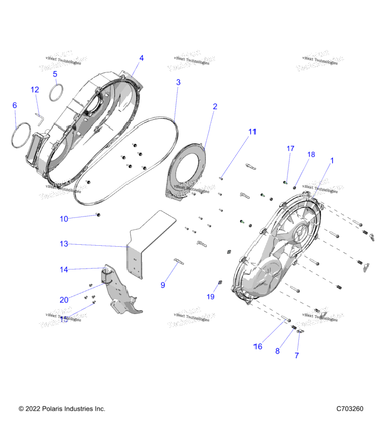 Drive Train, Clutch Cover, Inner/Outer