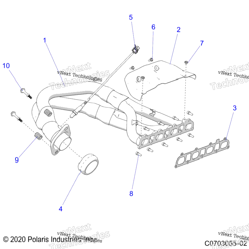 Engine, Exhaust System, Headpipe And Related