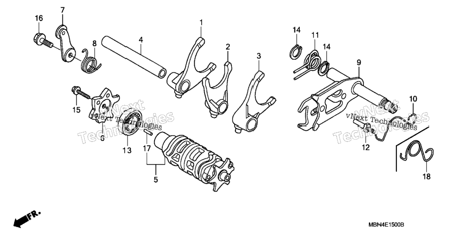 Gear Shift Drum + Gear Shift Fork