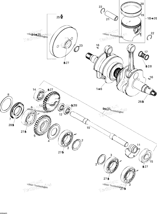 Crankshaft, Pistons And Balance Shaft
