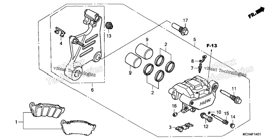 Rear Brake Caliper ('05-)