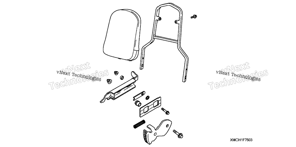 Adjustable Backrest (With Pad) (Chrome) (5 Position)