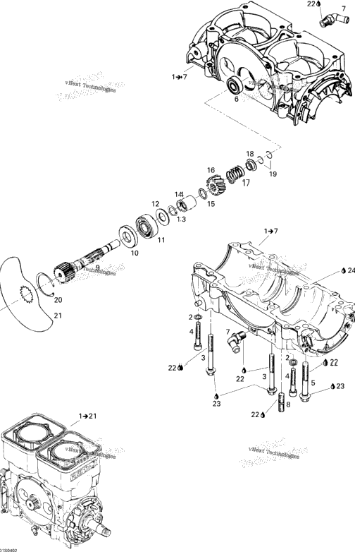 Crankcase, Rotary Valve