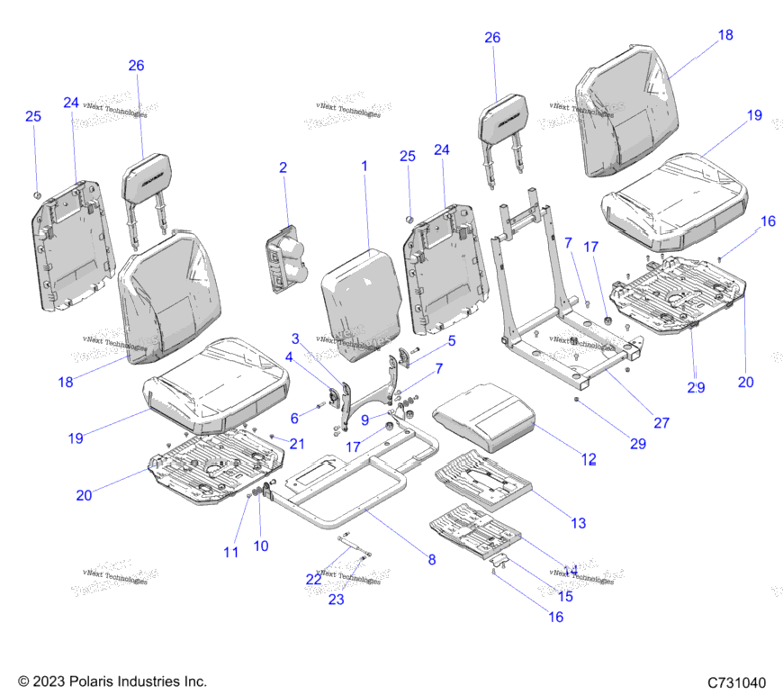 Body, Seat Asm., Rear