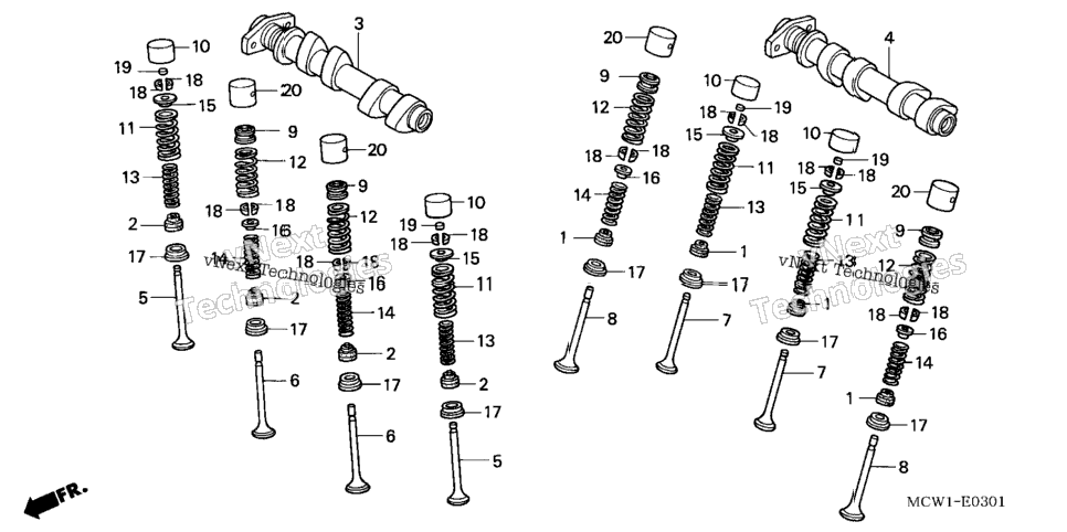 Camshaft@Valve (Rr.)