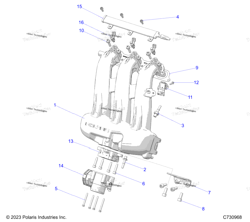 Engine, Intake Manifold, Throttle Body, Fuel Rail