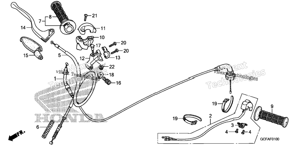 Handle Lever + Switch + Cable