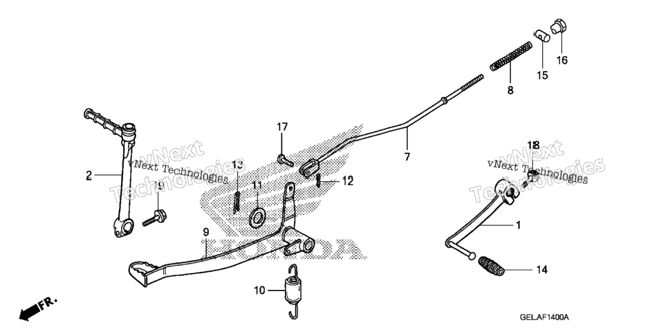 Brake Pedal + Kick Starter Arm