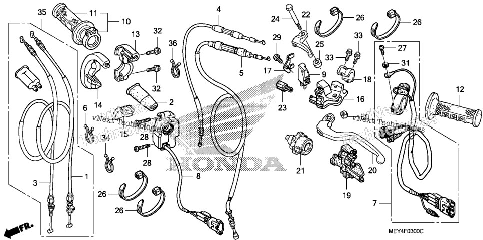 Handle Lever + Switch + Cable