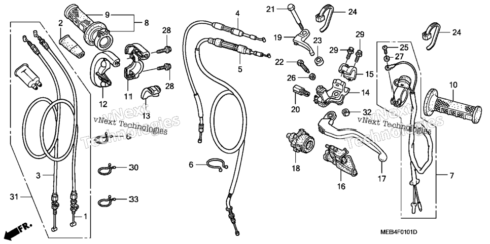 Handle Lever + Switch + Cable ('04-)