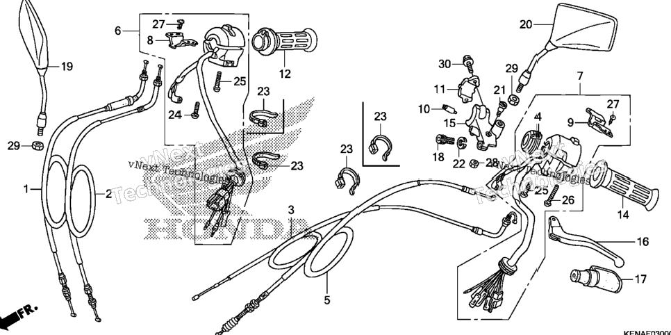 Handle Lever + Switch + Cable