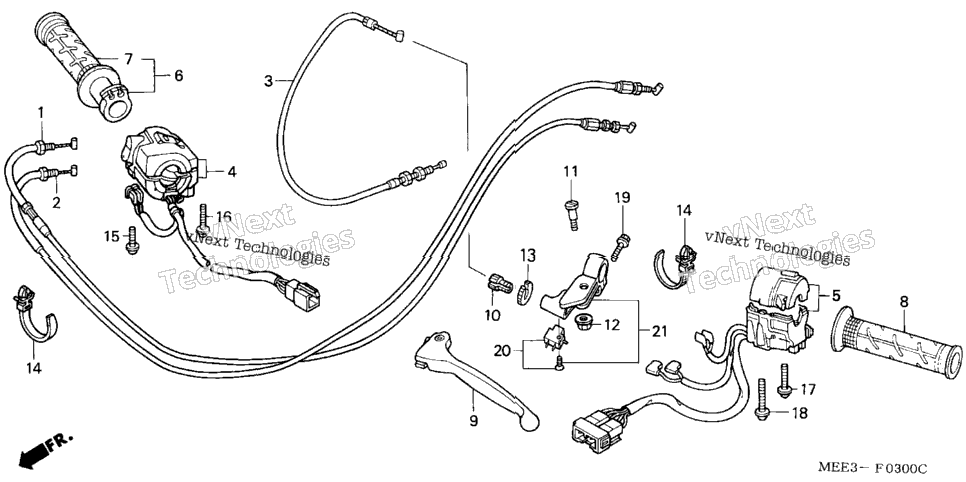 Handle Lever + Switch + Cable