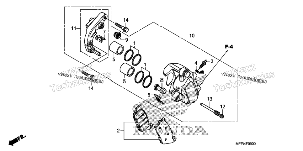Front Brake Caliper (Vt1300cx)