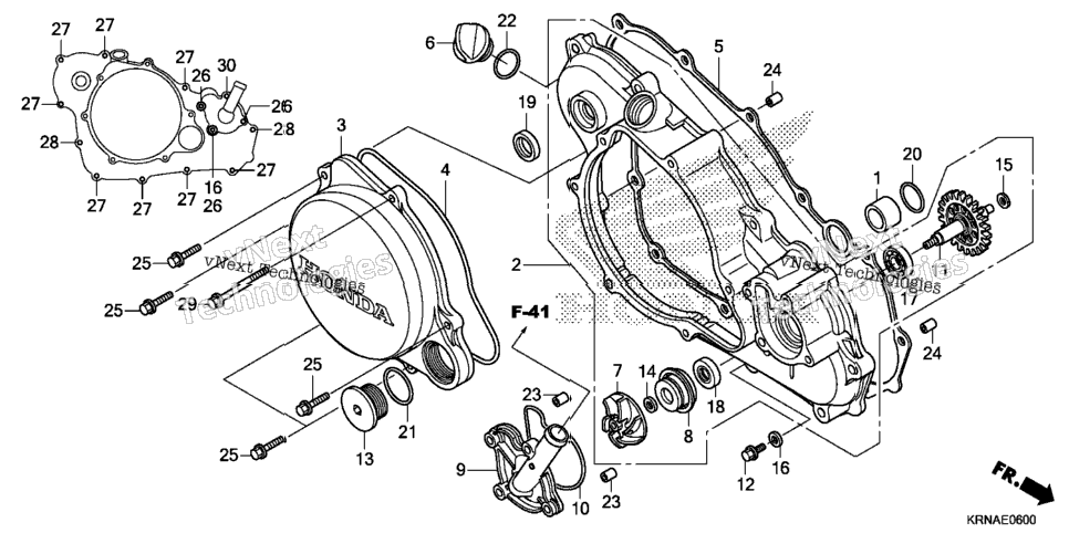Right Crankcase Cover @Water Pump