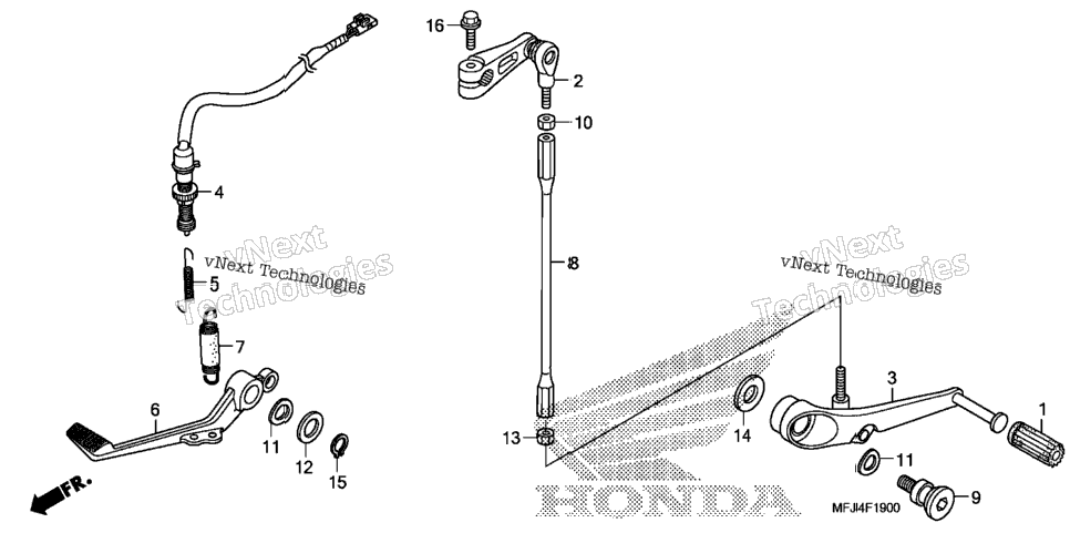 Brake Pedal + Change Pedal