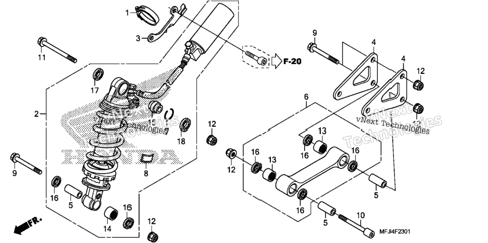 Rear Shock Absorber (Cbr600ra)