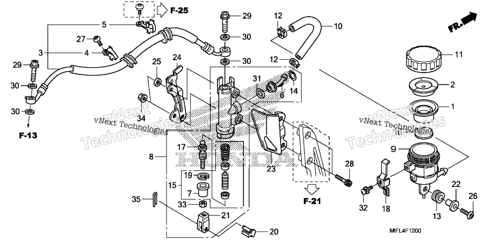 Rear Brake Master Cylinder (Cbr1000rr)