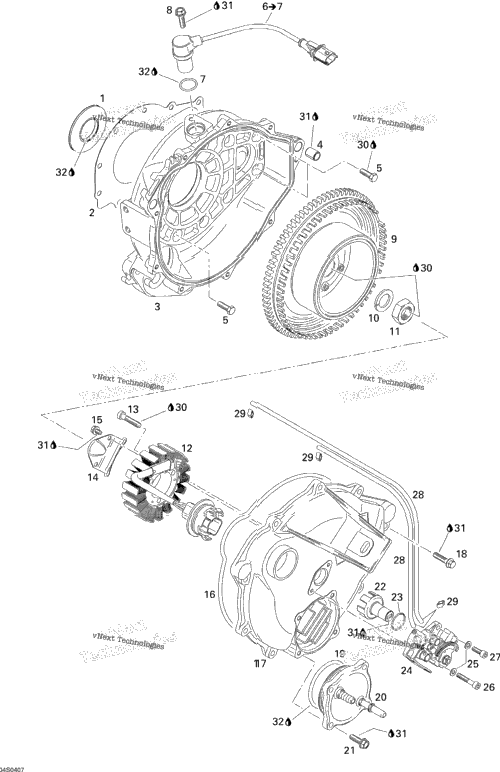 Magneto And Oil Pump