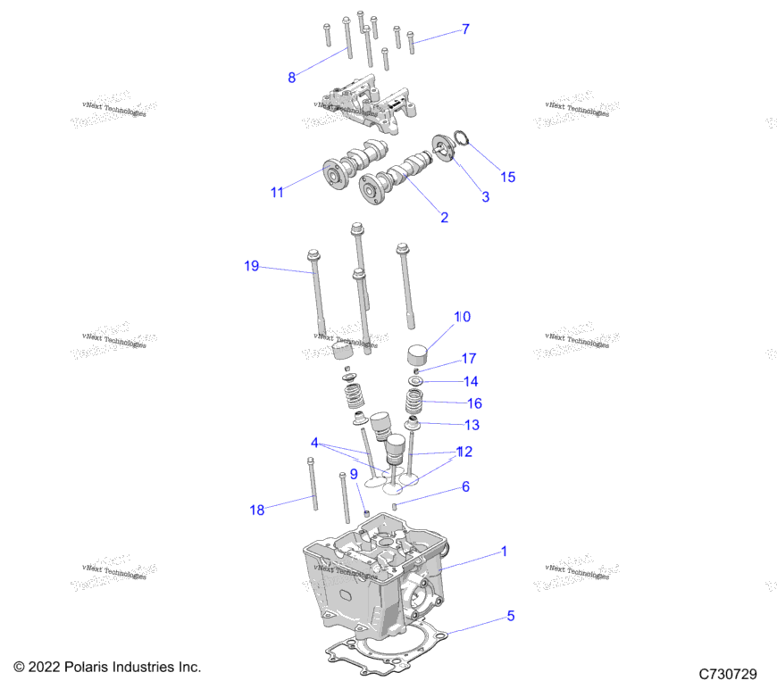 Engine, Cylinder Head, Cams & Valves