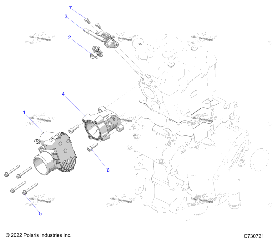 Engine, Throttle Body & Fuel Rail