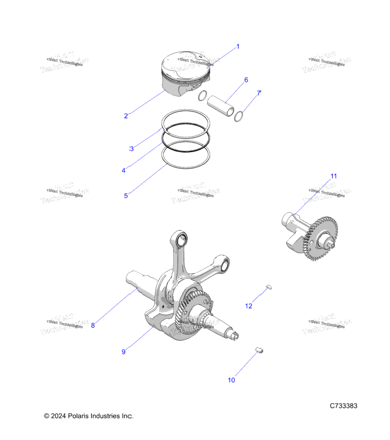 Engine, Crankshaft, Piston And Balance Shaft
