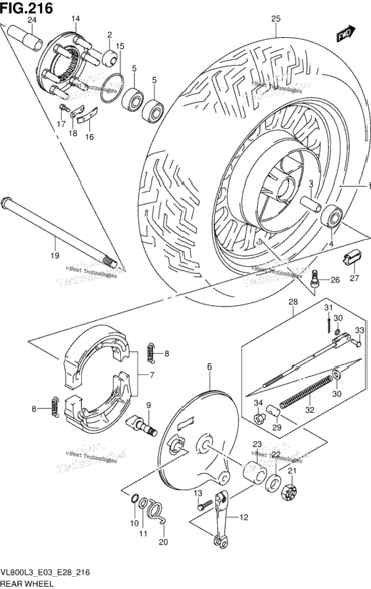 Rear Wheel (Vl800cl3 E28)