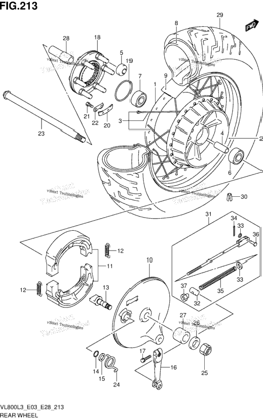 Rear Wheel (Vl800l3 E28)