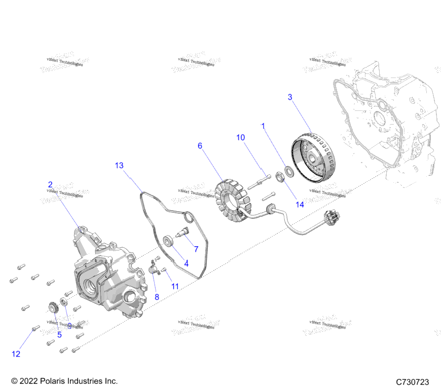 Engine, Stator Cover & Flywheel
