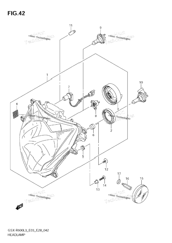 Headlamp (Gsx-R600l3 E33)