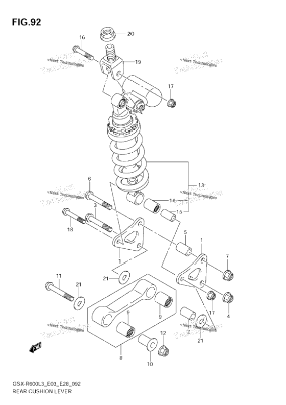 Rear Cushion Lever (Gsx-R600l3 E03)