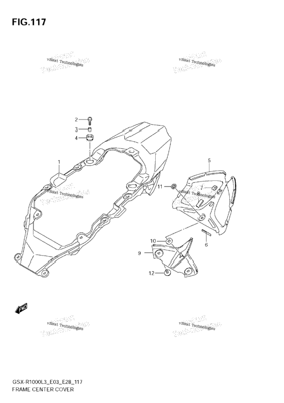 Frame Center Cover (Gsx-R1000zl3 E03)