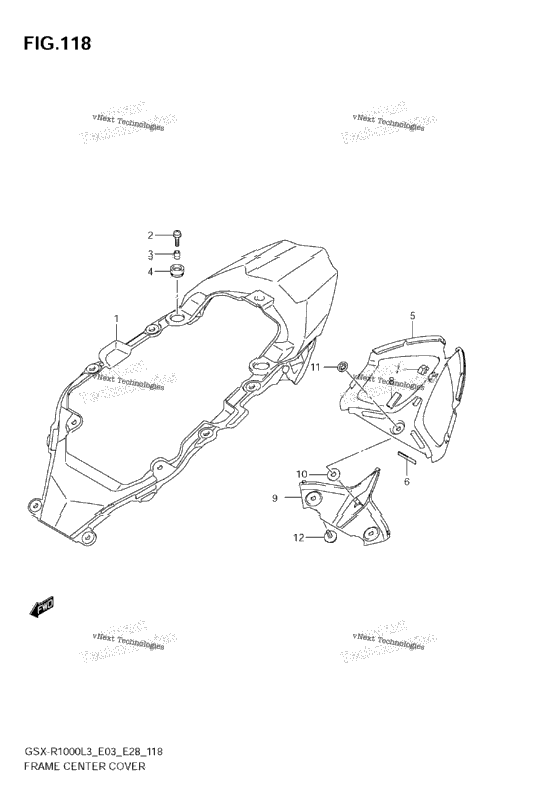 Frame Center Cover (Gsx-R1000zl3 E28)