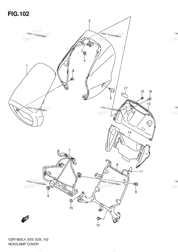 Headlamp Cover (Vzr1800l4 E33)