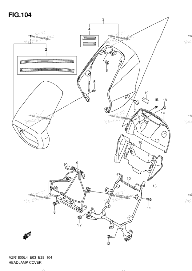 Headlamp Cover (Vzr1800zl4 E28)