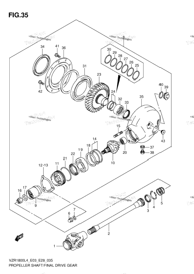Propeller Shaft/Final Drive Gear (Vzr1800zl4 E28)