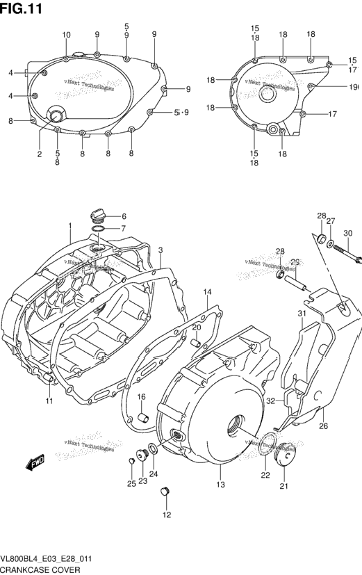 Crankcase Cover (Vl800bl4 E28)