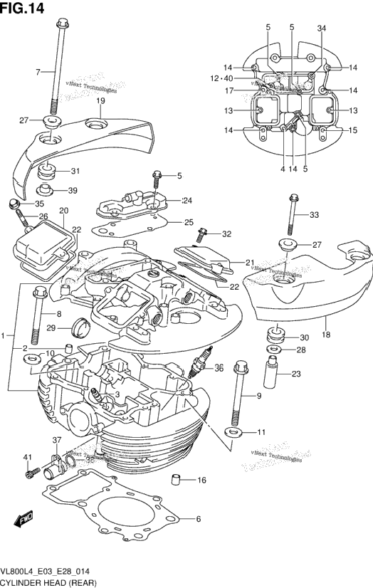 Cylinder Head (Rear) (Vl800cl4 E03)